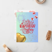 Freudenkarte Mitteilungskarte (Vorderseite/Rückseite Beispiel)