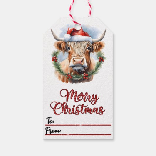 Freudenkühe auf dem Weihnachtsschild Geschenkanhänger (Rückseite)