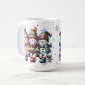 Freudenreiche Snowmen Holiday Tasse (Vorderseite Links)