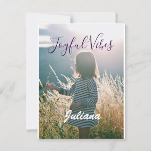 Freudenschwestern Kinder Foto lila Ferien Name Ges Postkarte