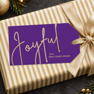 FREUDIG Gold-Folie Lila Weihnachten Geschenkanhänger