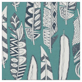 freudige Federn aquamarin Stoff (Nahaufnahme)