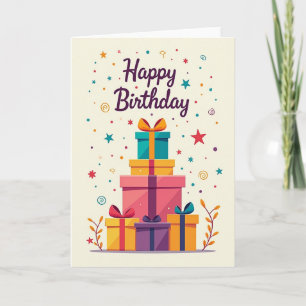 Freudige Geburtstags-Geschenke-Stapel-Karte Karte
