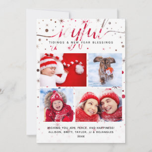 FREUDIGE Weihnachtskarte + Farbharmonische Typogra Feiertagskarte