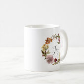 Freudiger Blumenaquarellkranz Kaffeetasse (VorderseiteRechts)