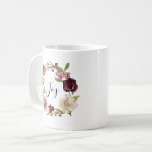 Freudiger Blumenaquarellkranz Kaffeetasse (Vorderseite Links)