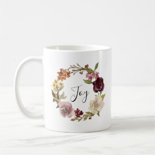 Freudiger Blumenaquarellkranz Kaffeetasse