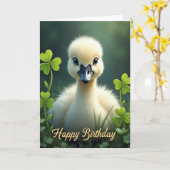 Freudiger Geburtstag Baby Tier Karte (Gelbe Blume)