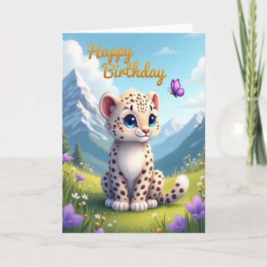 Freudiger Geburtstag Blauäugige Kätzchen Karte (Vorderseite)