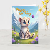Freudiger Geburtstag Blauäugige Kätzchen Karte (Gelbe Blume)