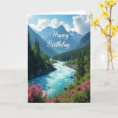 Freudiger Geburtstag Fluss Karte (Gelbe Blume)
