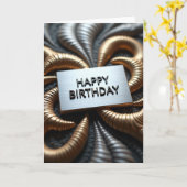 Freudiger Geburtstag Metallic Swirl Karte (Gelbe Blume)
