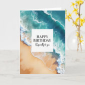 Freudiger Geburtstag Ozean Karte (Gelbe Blume)