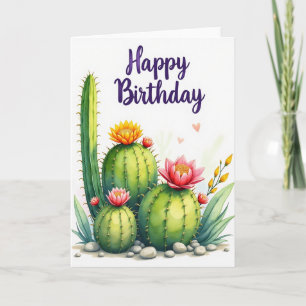 Freudiger Geburtstag Sukkulenten-Karte Karte