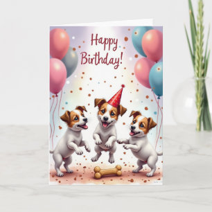 Freudiger Geburtstag Welpen Party Karte