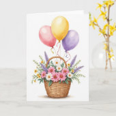 Freudiger Geburtstagskorb Karte (Gelbe Blume)
