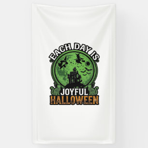 Freudiger Halloween-Spook-Haus-Hexen-Katze jeden T Banner