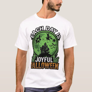 Freudiger Halloween-Spookhaus-Hexenkatze jeden Tag T-Shirt