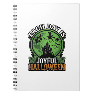 Freudiger Halloween Spukhaus Hexenkatze jeden Tag  Notizblock