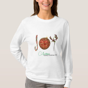 Freudiger personalisierter Weihnachtsmann-Ornament T-Shirt