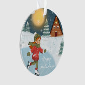 "Freudiger Schlittschuhläufer" Ornament (Vorderseite)