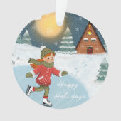"Freudiger Schlittschuhläufer" Ornament (Vorderseite)