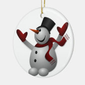 Freudiger Schneemann Keramik Ornament (Links)