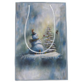 Freudiger Schneemann Mittlere Geschenktüte (Vorderseite)