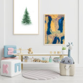 Freudiger Weihnachtsbaum-Wandkunstposter Poster