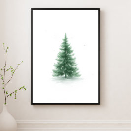 Freudiger Weihnachtsbaum-Wandkunstposter Poster