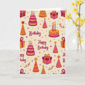 Freudiges Geburtstagsmuster Karte (Gelbe Blume)