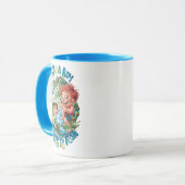 Freudlicher Junge, der in einer Fange reist Tasse (Vorderseite Links)