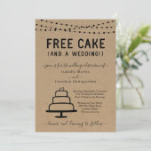 Freudlicher Kuchen und eine Einladung zum Hochzeit (Stehend Vorderseite)