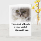 Freuds Katze Karte (Gelbe Blume)