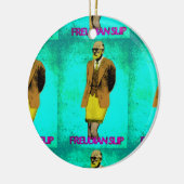 Freudscher Beleggrunge-Pop-Kunst Meme Keramik Ornament (Links)