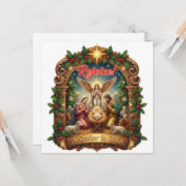 FREUE DICH, EIN RETTER IST GEBOREN KARTE (Vorderseite/Rückseite Beispiel)