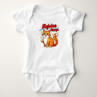 Freue dich immer Rotschopfkatze | Süße christliche Baby Strampler