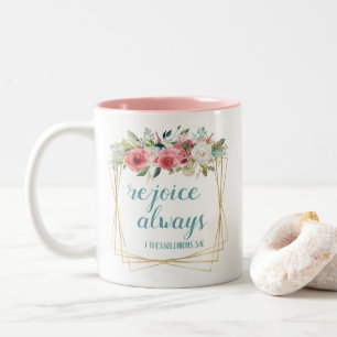 Freue dich immer zweifarbige tasse