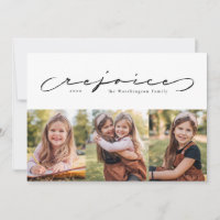 Freue dich religiöses Feiertags-Dreier-Foto-Karte