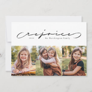 Freue dich religiöses Feiertags-Dreier-Foto-Karte Feiertagskarte