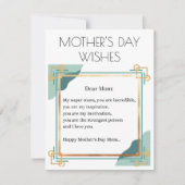 FREUE MUTTER'S DAY WISHESE FÜR MEINE SUPPER-MAMA EINLADUNG (Vorderseite)