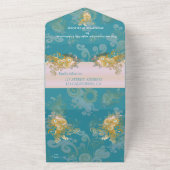 Freuen Sie sich auf Abstrakt rosa, himmelblau - ro All In One Einladung (Außenbereich)