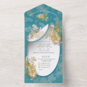 Freuen Sie sich auf Abstrakt rosa, himmelblau - ro All In One Einladung (Innen Boden)