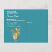 Freuen Sie sich auf Abstrakt rosa, himmelblau - ro Ankündigungspostkarte (Rückseite)