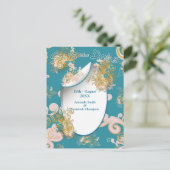 Freuen Sie sich auf Abstrakt rosa, himmelblau - ro Ankündigungspostkarte (Stehend Vorderseite)