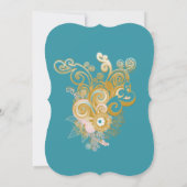 Freuen Sie sich auf Abstrakt rosa, himmelblau - ro Einladung (Rückseite)