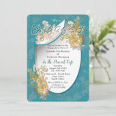 Freuen Sie sich auf Abstrakt rosa, himmelblau - ro Einladung (Stehend Vorderseite)