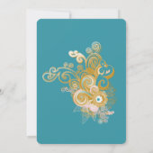 Freuen Sie sich auf Abstrakt rosa, himmelblau - ro Einladung (Rückseite)