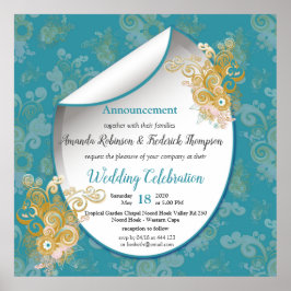 Freuen Sie sich auf Abstrakt rosa, himmelblau - ro Poster