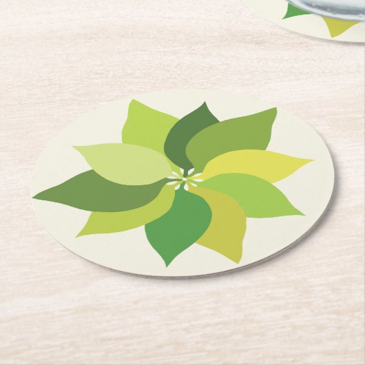 Freuen Sie sich auf Blätter. Runder Pappuntersetzer (Angewinkelt)